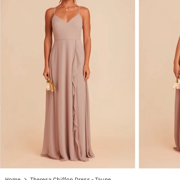 Chiffon Maxi Dress - Taupe, Theresa Dress, Small, Birdy Grey, Bridesmaid’s Dress - Picture 2 of 8